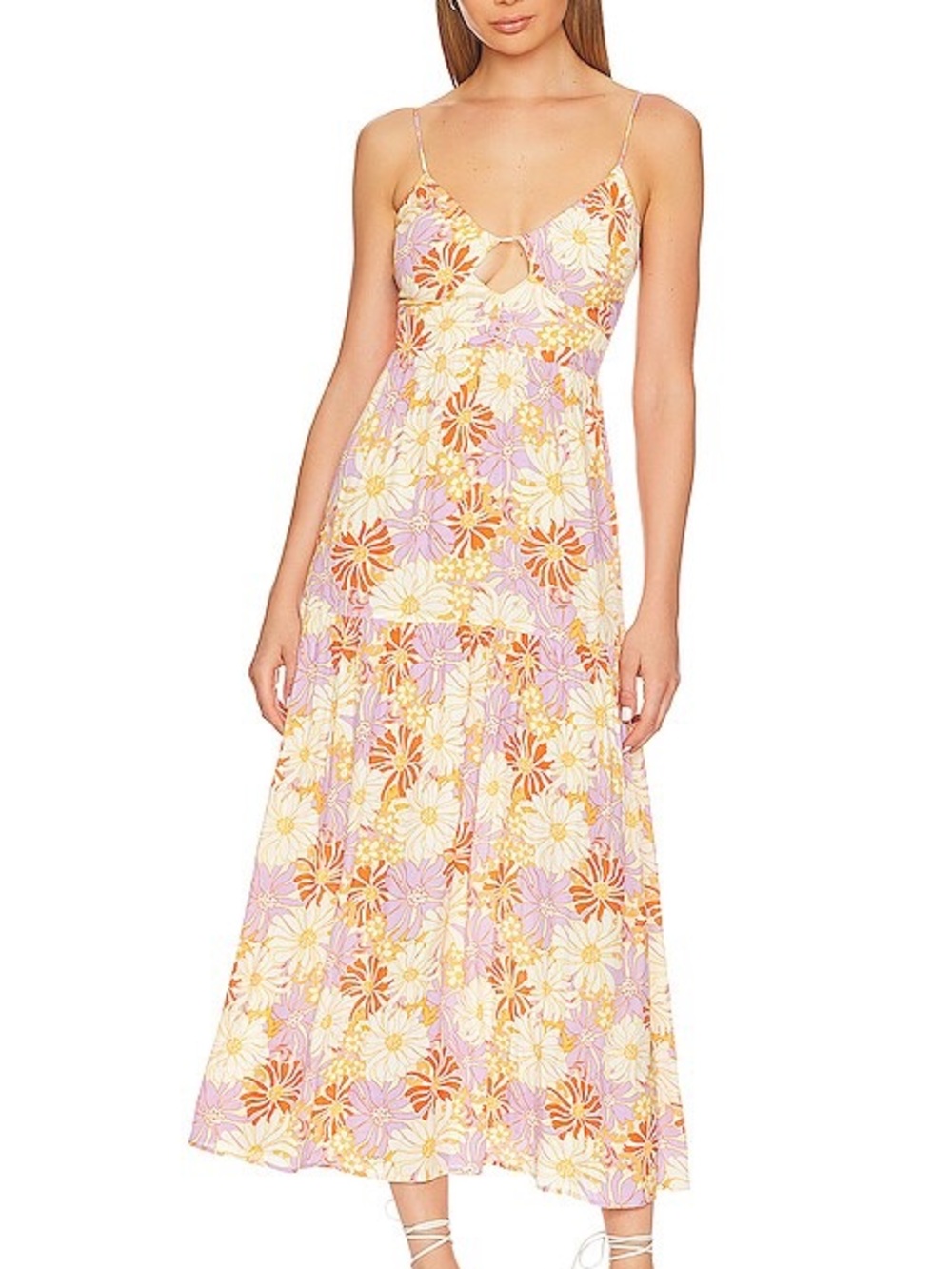 L* Space Gemma Maxi Dress Retro 70s in Wavy Daisy